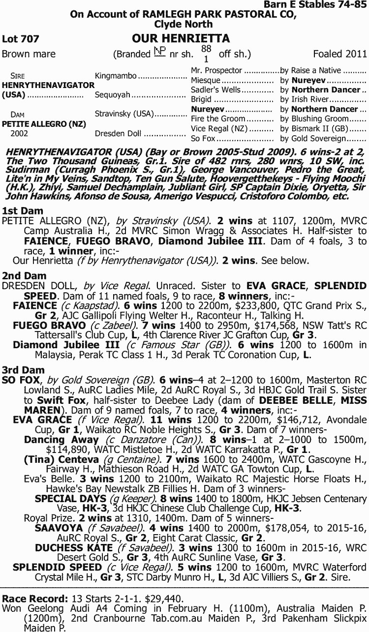 Our Henrietta Thoroughbred Horse Profile - Next Race, Form, Stats, News ...